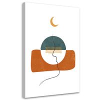 Obraz na płótnie, Księżyć i kształty boho 40x60