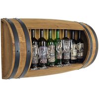 Półka ścienna beczka na wino whisky i szkło do jadalni 80x42 jasny dąb