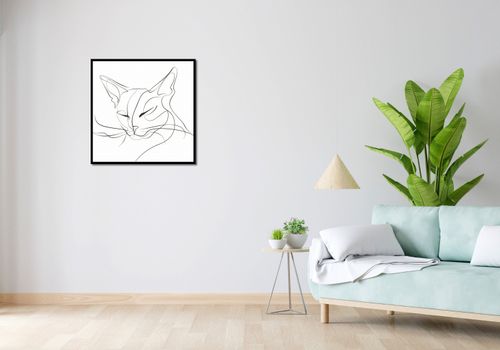 Plakat 70x70cm Linijny Kot na Arena.pl