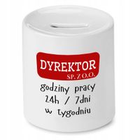 Skarbonka Prezent Dla Dyrektora Godziny Pracy Z Nadrukiem Ze Zdjęciem