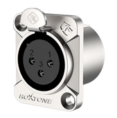 Gniazdo tablicowe panelowe montażowe złącze XLR 3-pin Żeński RX3FD-NT Srebro