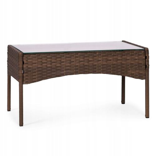 ZESTAW MEBLI OGRODOWYCH Z TECHNORATTANU ŁAWKA STÓŁ KRZESŁA BRĄZ MultiGarden na Arena.pl