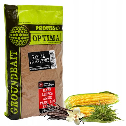 Zanęta Wędkarska PROFESS OPTIMA Wanilia Kukurydza Konopie 1 kg na Arena.pl