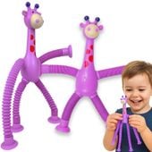 Żyrafa pop tube rurka rozciągania z przyssawkami zabawka rurki fioletowy