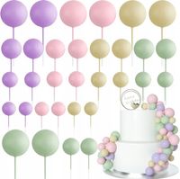 TOPPER KULE na piku tort KOLOROWE PASTELOWE dekoracja urodziny 20szt