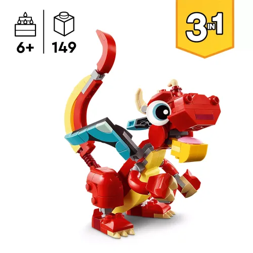 Lego Creator 3 W 1 Czerwony Smok 31145 na Arena.pl