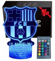LAMPKA NOCNA 3D NA BIURKO FC BARCELONA HERB LED 16 KOLORÓW USB + PILOT