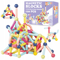 KLOCKI MAGNETYCZNE Konstrukcyjne STICKS PATYCZKI EDUKACYJNE 3D Zestaw 120el