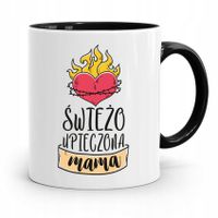 Kubek Czarny Prezent Dla Świeżo Upieczonej Mamy Z Nadrukiem Ze Zdjęciem