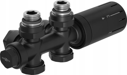 MEXEN G05 ZESTAW TERMOSTATYCZNY KĄTOWY PROSTY DUPLEX DN50 CZARNY na Arena.pl