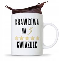 Kubek Prezent Krawcowej Krawca Na Pięć Gwiazdek Z Nadrukiem Ze Zdjęciem
