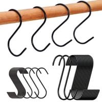 Haczyki czarne w kształcie "S" metalowe na ubrania ręcznik zestaw 20 szt