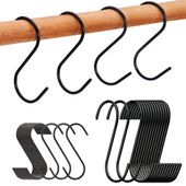 Haczyki czarne w kształcie "S" metalowe na ubrania ręcznik zestaw 20 szt