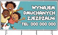 Plandeka reklamowa 200x100 z oczkami - Dmuchańce i zjeżdżalnie