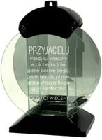 ZNICZ SZKLANY grawer PRZYJACIELU POKÓJ CI WIECZNY