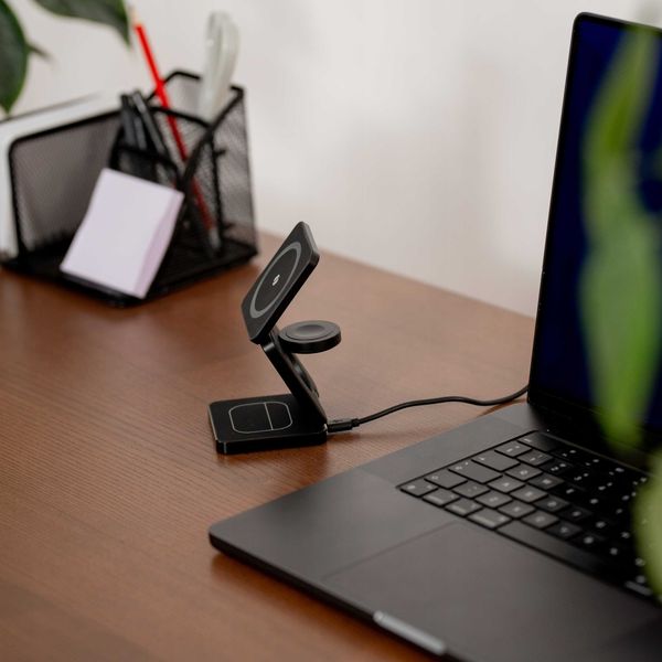 Spacecase 3In1 Wireless Charger Magcharge Wm4B Black zdjęcie 9