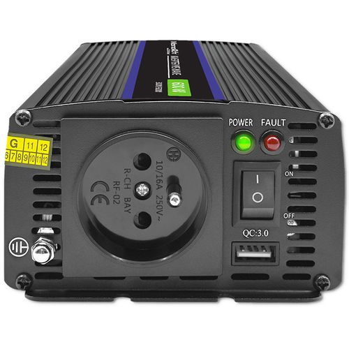 Qoltec Przetwornica napięcia Monolith 600 MS Wave | 12V na 230V | 300/600W | USB na Arena.pl