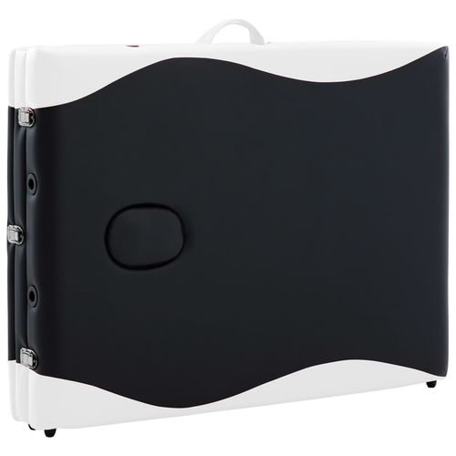 Składany stół do masażu, 3-strefowy, drewniany, czarno-biały na Arena.pl