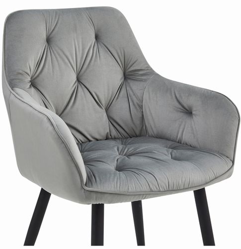 Krzesło JORK - aksamit srebrno-szary / nogi czarne x 1 na Arena.pl