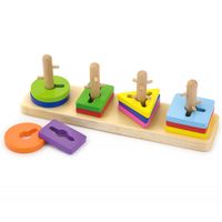 Drewniane klocki Viga Toys z sorterem ksztaltow