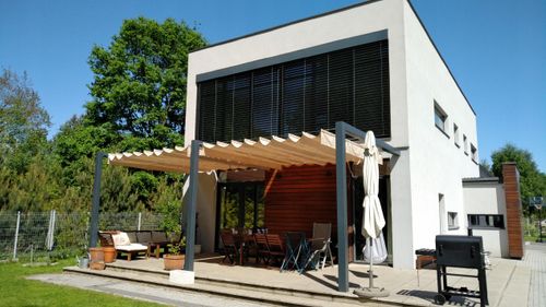 ZESTAW DO MONTAŻU ZEWNĘTRZNYCH ROLET RZYMSKICH POZIOMYCH DO MURU- DUŻY na Arena.pl