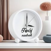 Biały budzik z Twoim nadrukiem
