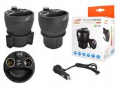 LTC Adapter CAR FIRE Kubek 120W, 2 gniazda USB 3,1