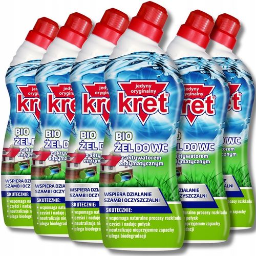 KRET BIO płyn żel do WC Toalet Wspiera Działanie Szamba Oczyszczalni 6x750 na Arena.pl