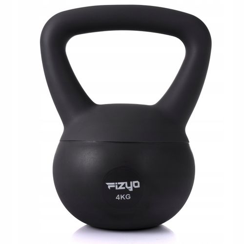 Hantla do Ćwiczeń FIZYO Ciężarek Odważnik Kula Kettlebell Miękki Czarny 4kg na Arena.pl