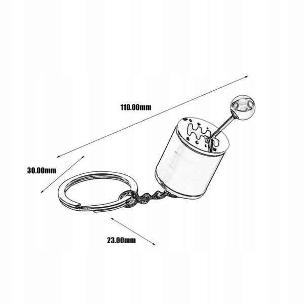 Breloczek do Klucz skrzynia biegów Shift Silver Drag Street Wyścig Samochód zdjęcie 4