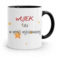 Kubek Czarny Dla Wujka Tata W Wersji Wyluzowanej Z Nadrukiem Ze Zdjęciem