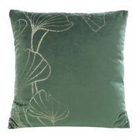 POSZEWKA WZÓR LIŚĆ WELUR VELVET 45X45 CM ZIELONA