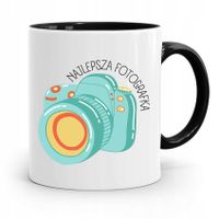 Kubek Czarny Dla Fotografa Najlepsza Fotografka Z Nadrukiem Ze Zdjęciem