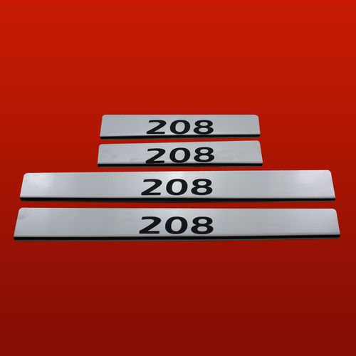 Listwa progowa PEUGEOT 208 Stal nierdzewna 304 połysk z czarnymi literami na Arena.pl