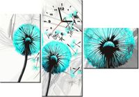 100CM 70CM ZEGAR 3 ELEM DMUCHAWCE TURKUSIE ŚCIENNY OBRAZ