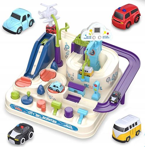 TOR PRZESZKÓD SAMOCHODOWY INTERAKTYWNY ZJEŻDŻALNIA Z PRZESZKODAMI + AUTKA na Arena.pl