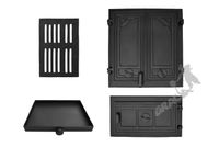 ZESTAW E8 - 43X41 CM + 23X40 CM PRAWE żeliwny piecowy do pieca kominkowy