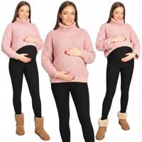 GETRY CIĄŻOWE CZARNE LEGGINSY DAMSKIE BAWEŁNA LEGINSY WYSOKI STAN M