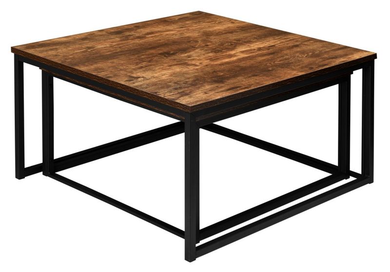 Stoliki kawowe loft Velen Rustic postarzany dąb zdjęcie 4