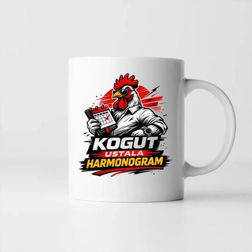 Kogut ustala harmonogram - kubek na prezent na Arena.pl