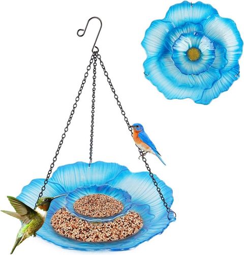 Karmnik wiszący dla ptaków niebieski 30cm na Arena.pl
