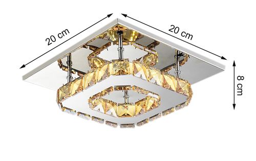Lampa METEOR I kryształ LED panel plafon Kinkiet kwadrat12W Wobako 6000K na Arena.pl