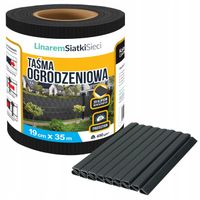 TAŚMA OGRODZENIOWA CZARNA 19cmx35m OSŁONA NA OGRODZENIE PANELOWE PŁOT