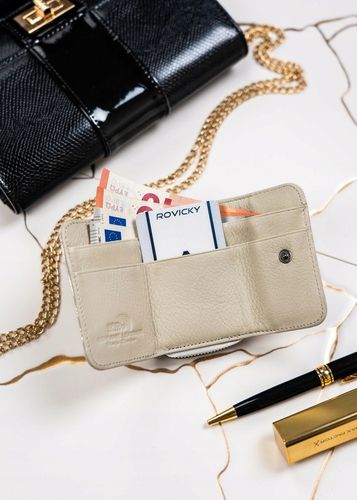 mały, skórzany portfel damski na zamek i zatrzask - lorenti na Arena.pl