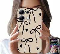 ETUI DO XIAOMI NOTE 13 PRO 5G - BEŻOWE KOKARDKI WSTĄŻKA MODNE WZORY