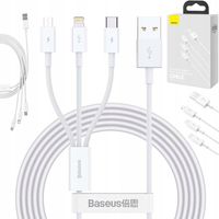 BASEUS SZYBKI KABEL USB / microUSB / USB C / Lightning 3,5A biały