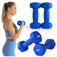 HANTLE ŻELIWNE HANTELKI NEOPRENOWE DO ĆWICZEŃ CIĘŻARKI ZESTAW 2x2,5 kg