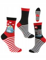 Skarpetki Damskie Walentynkowe Na Prezent 2-pary WIELOKOLOROWY MORAJ 35-38