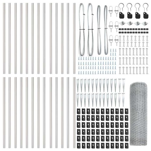 Ogrodzenie z słupkami Srebrny 1 x 50 m Stal pokryta PCV na Arena.pl