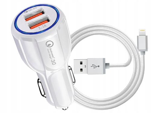 ŁADOWARKA SAMOCHODOWA QC 3.0 + KABEL LIGHTNING na Arena.pl